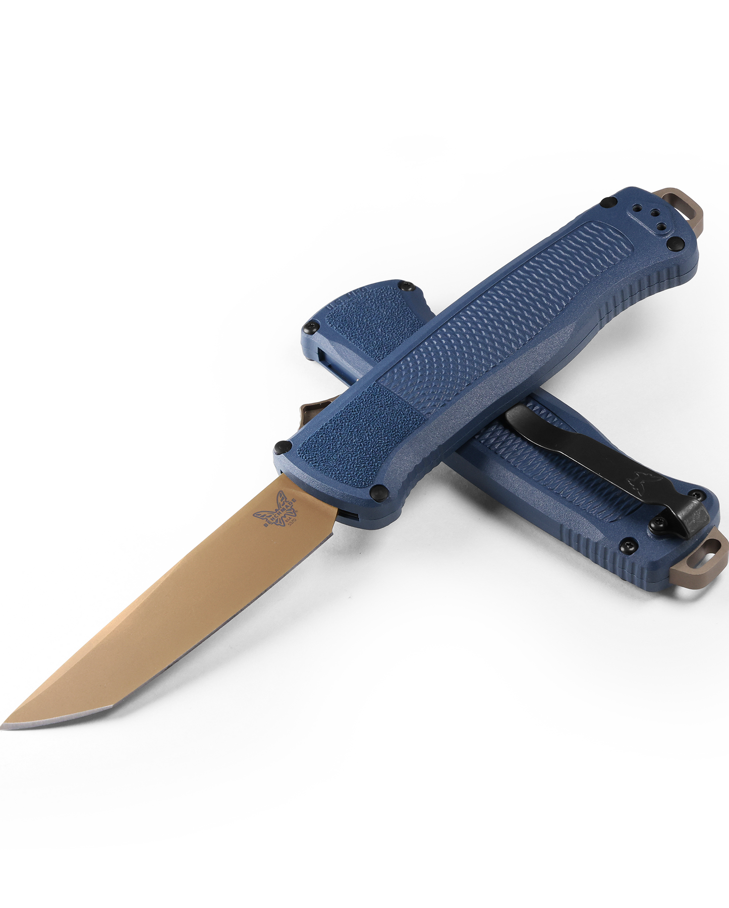 Benchmade Shootout 3.5" OTF w/ Crater Blue Grivory Handle