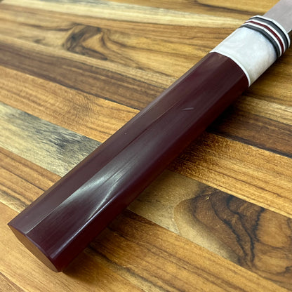 3rd Hill Customs 155mm (6") Bunka w/ Red Wine Resin Handle