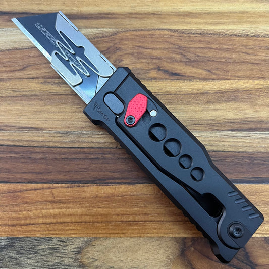 Reate Exo-U Gravity 2.5" Utility Knife w/ Black Speedhole Handle