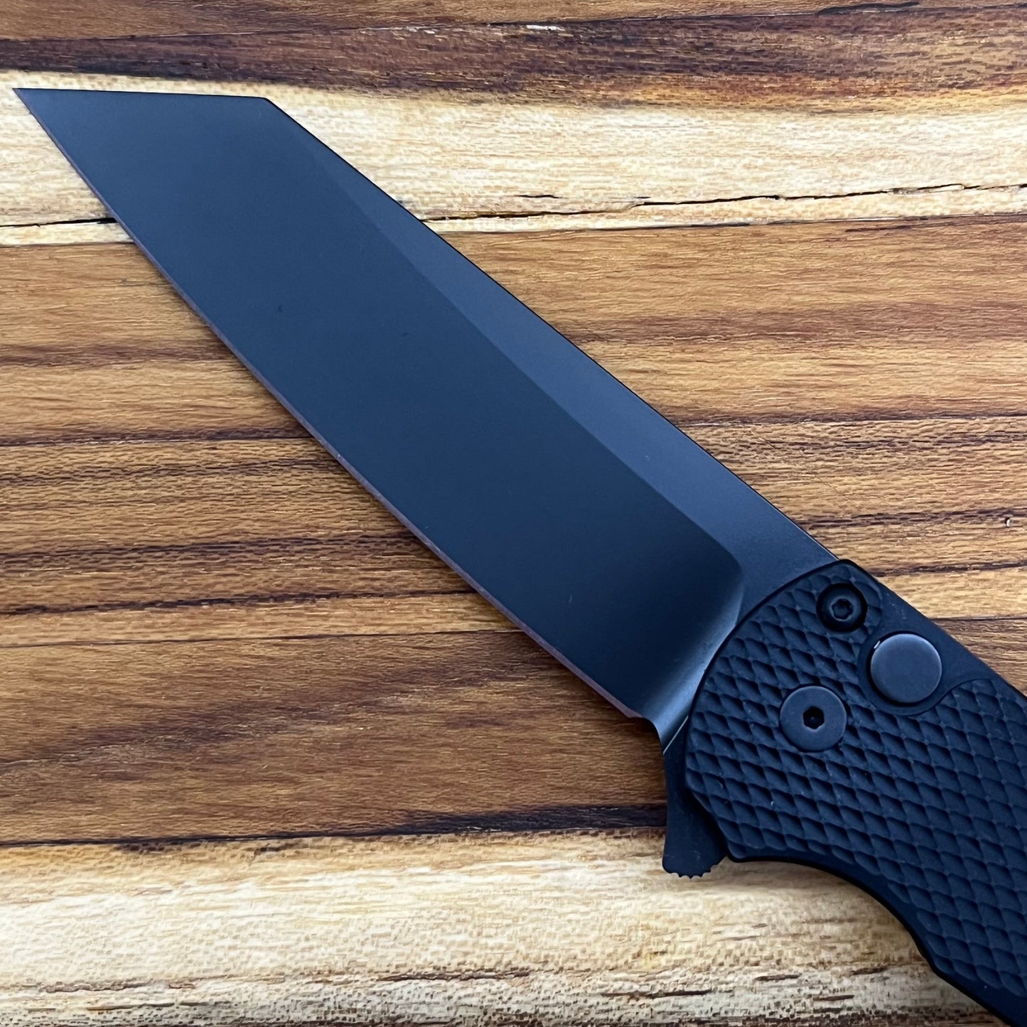 Pro-Tech Malibu 3.25" Flipper w/ DLC Blade and Textured Black Handle