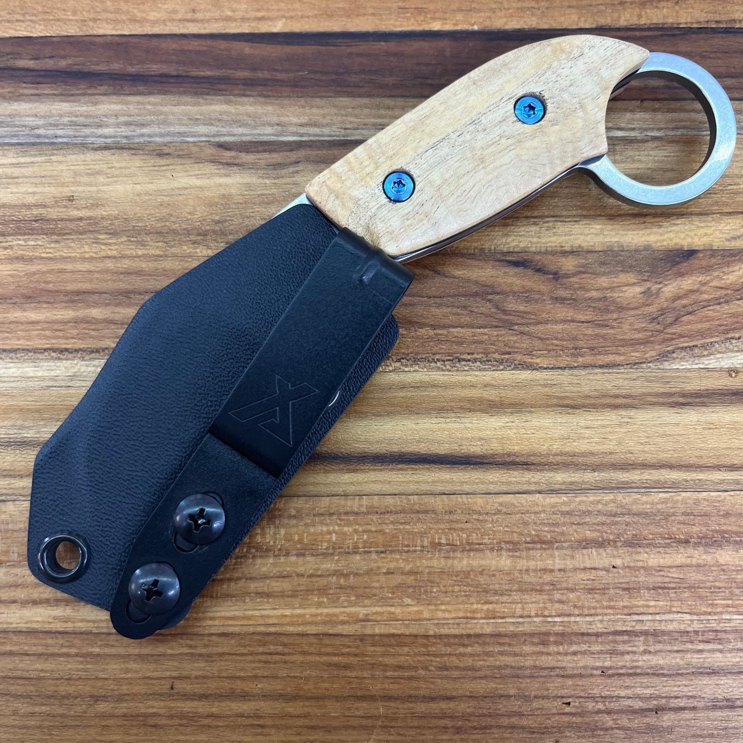 Meglio Blade Show Semi-Custom 2" MagnaCut Karambit w/ Yellow Primavera Handle & Kydex Sheath