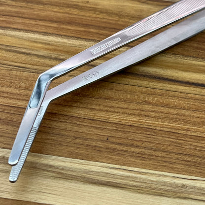 Mercer Tool Precision 11.75" Satin Platting Tong w/ Curved Tip