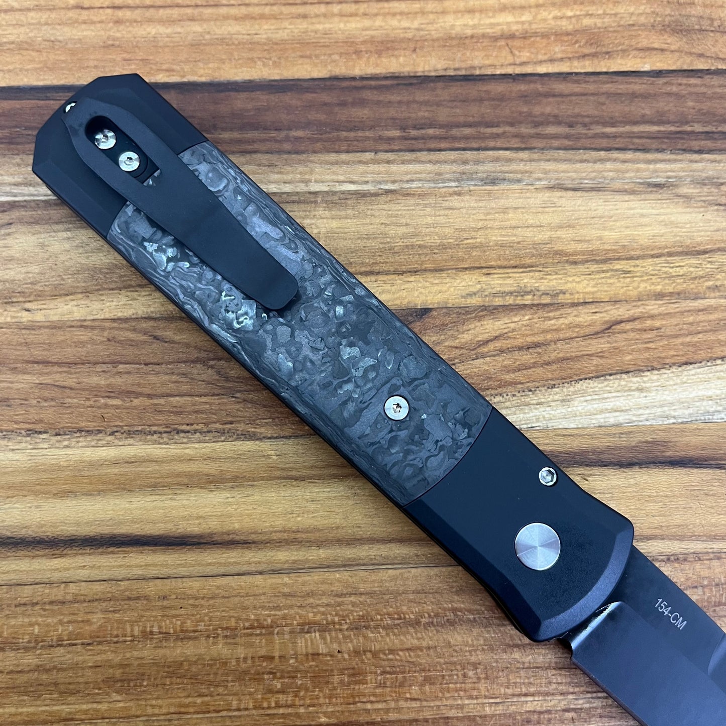 Pro-Tech Godfather 4" Auto w/ Carbon Fiber Inlay & Black Aluminum Handle
