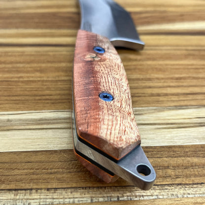 Meglio Blade Show Semi-Custom H-Series 4" Outdoor Kitchen Knife w/ Orange Primavera Handle