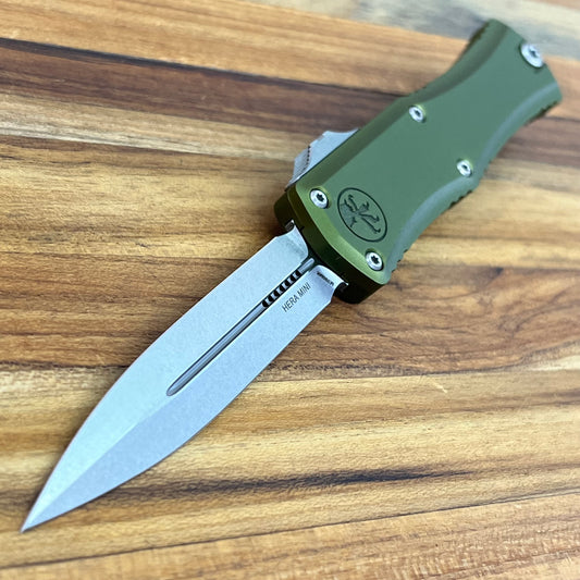 Microtech Hera II Mini D/E 3" OTF w/ OD Green Aluminum Handle