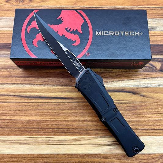 Microtech Combat Troodon Gen III Bowie 4" OTF w/ Black Aluminum Handle