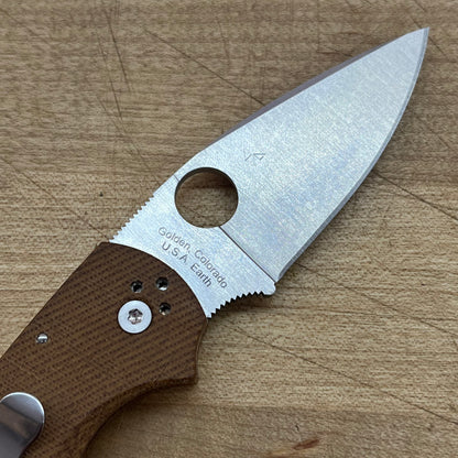 Spyderco Native 5 2.5" Folding Knife w/ Brown Canvas Micarta