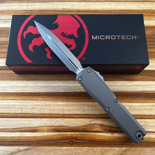 Microtech Ultratech Gen III ZBP D/E 3.5" OTF w/ Natural Clear Aluminum Handle