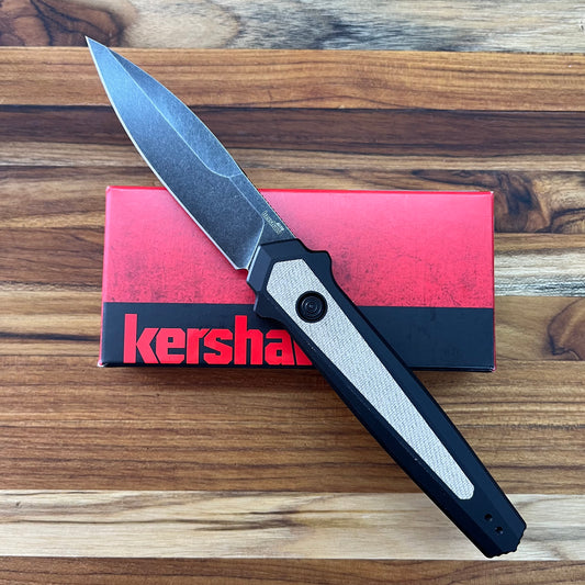 Kershaw Launch 15 3.5" Auto w/ Black Aluminum Handle & FDE Canvas Micarta Inlays