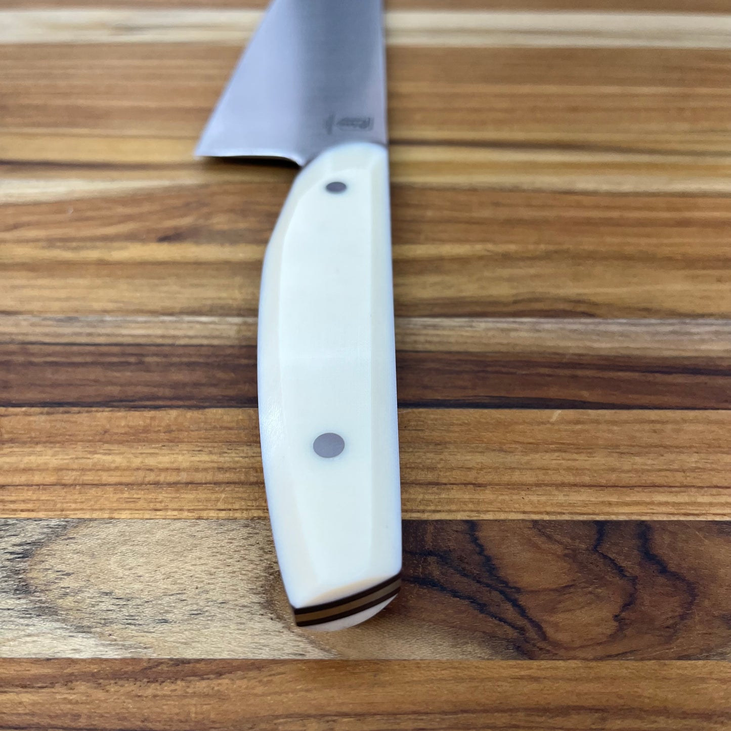 Patterson Forge Semi-Custom 165mm (6.5") Santoku w/ White Linen & Vintage Micarta Handle