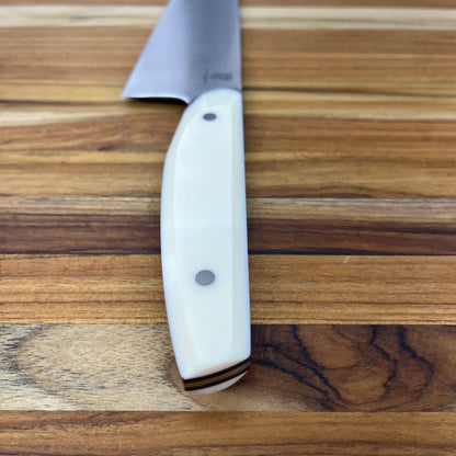Patterson Forge Semi-Custom 165mm (6.5") Santoku w/ White Linen & Vintage Micarta Handle