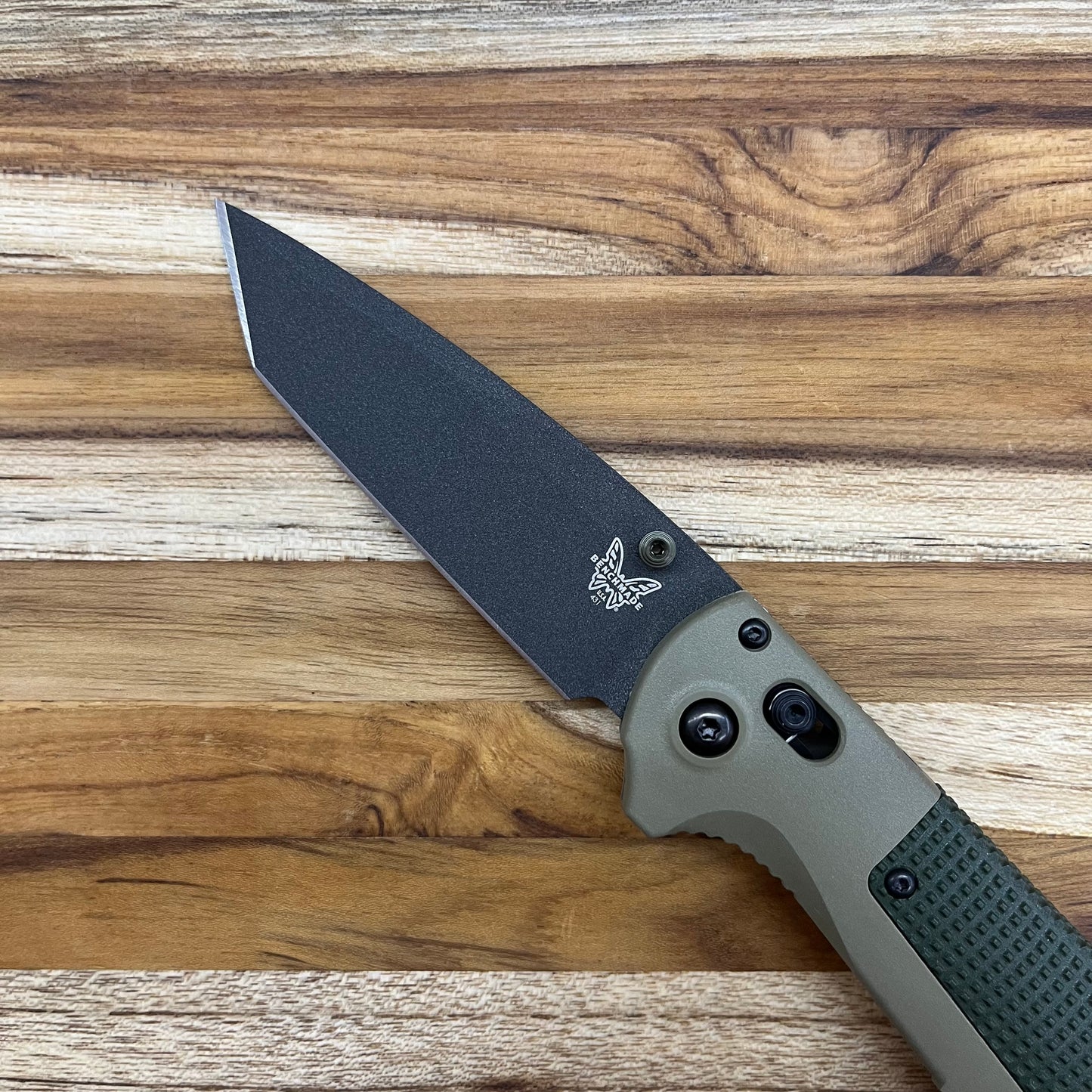 Benchmade Redoubt 3.5" Folding Knife w/ Ranger Green Grivory Handle