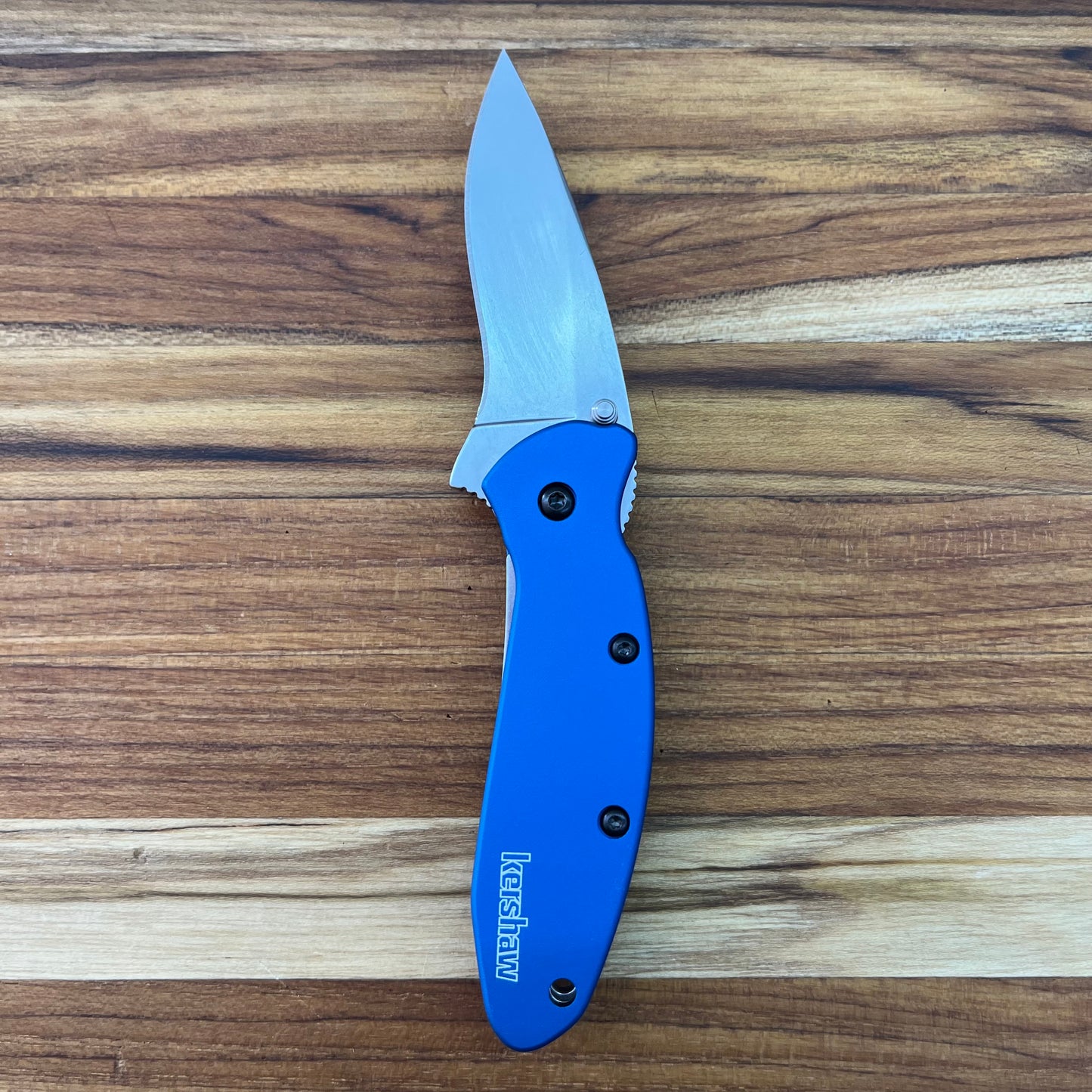Kershaw Scallion 2.5" Flipping Knife w/ Navy Blue Aluminum Handle