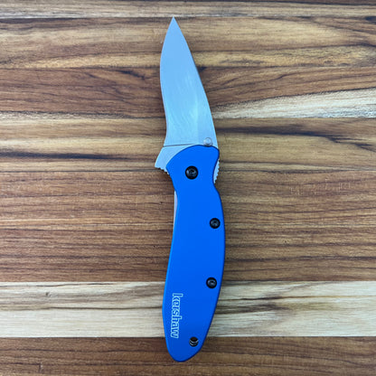 Kershaw Scallion 2.5" Flipping Knife w/ Navy Blue Aluminum Handle