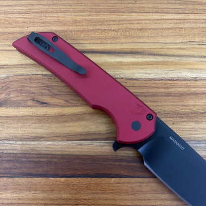 Pro-Tech Mordax 3.5" Flipping Knife w/ Black DLC Blade & Red Aluminum Handle