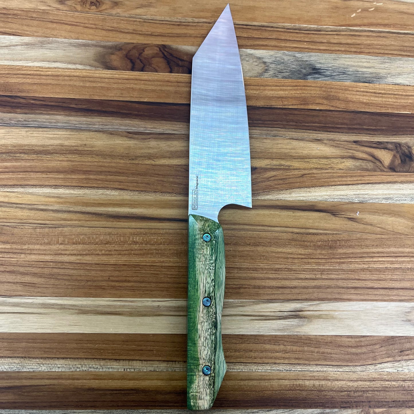 Meglio Blade Show Semi-Custom 6.5" Satin Kiritsuke w/ Green Primavera Handle
