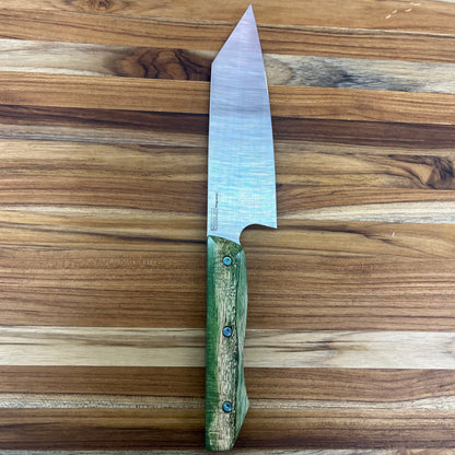 Meglio Blade Show Semi-Custom 6.5" Satin Kiritsuke w/ Green Primavera Handle