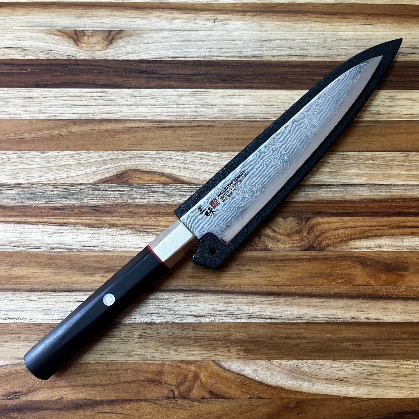 Mcusta Zanmai Black Lacquer 150mm (6") Petty Saya w/ Pin
