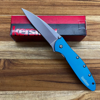 Kershaw Leek 3" Flipping Knife w/ Teal Aluminum Handle