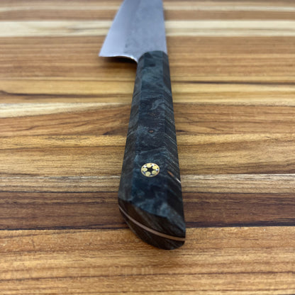 Running Man Forge Semi-Custom 120mm (4.75") Funayuki w/ Laser Engraving & Green Maple Handle