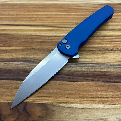 Pro-Tech Malibu 3.25" Flipping Knife w/ Wharncliffe Blade & Blue Aluminum Handle
