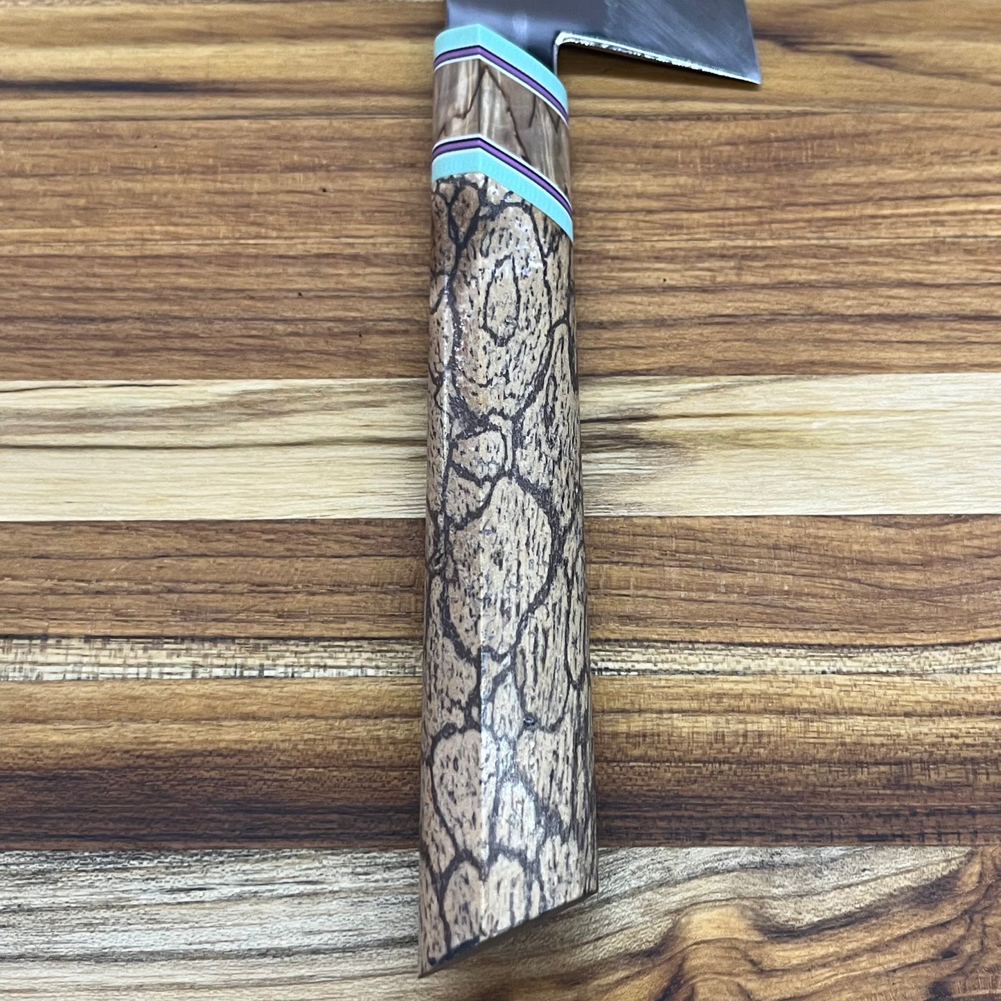 3rd Hill Customs 215mm (8.5") Gyuto w/ Spalted Cinnamon Handle
