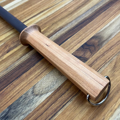 Kikuichi Very Fine Black Ceramic 10.5" Honing Rod w/ Cherry Wood Handle