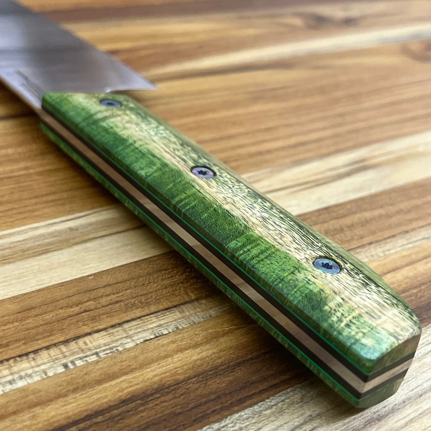 Meglio Blade Show Semi-Custom 6.5" Satin Kiritsuke w/ Green Primavera Handle