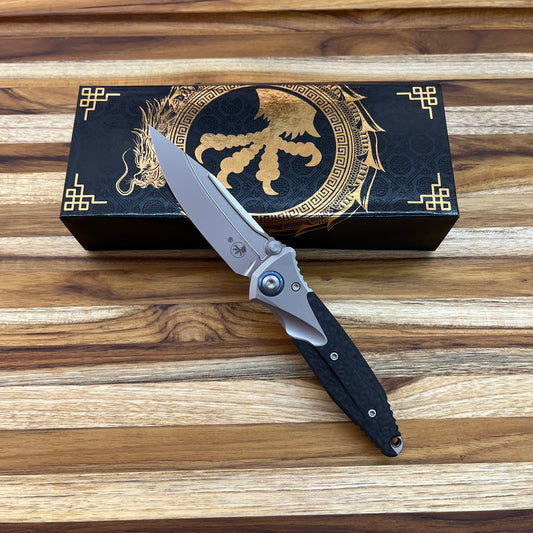 Microtech Socom Bravo Mini 3.5" Bead Blast Folding Knife w/ TI Pivot & Titanium/Carbon Fiber Handle