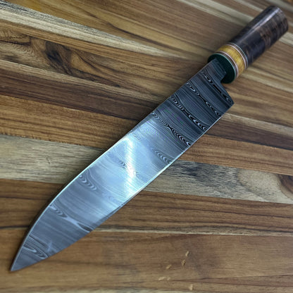 3rd Hill Customs Damasteel 240mm (9.5") Yanagiba w/ Koa Handle