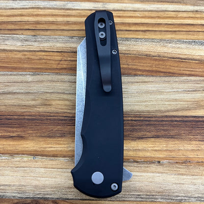 Pro-Tech Malibu 3.25" Flipping Knife w/ Acid Wash Blade & Black Aluminum Handle