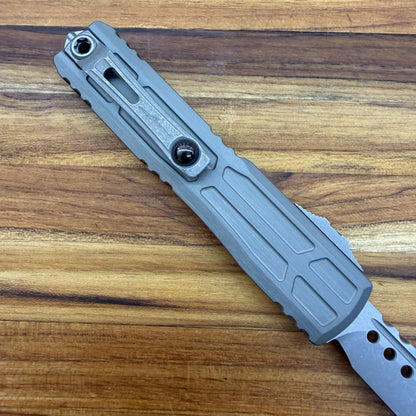 Microtech Signature Series Ultratech EX Gen III ZBP Hellhound 3.5" OTF w/ Natural Clear Aluminum Handle