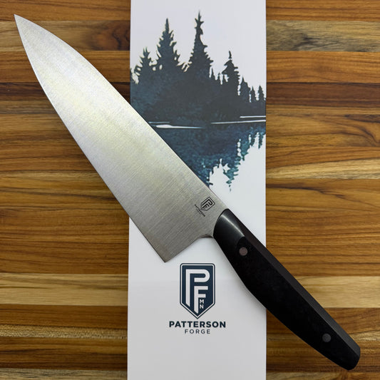 Patterson Forge Production 200mm (8") Chef's Knife w/ Basalt Richlite Handle