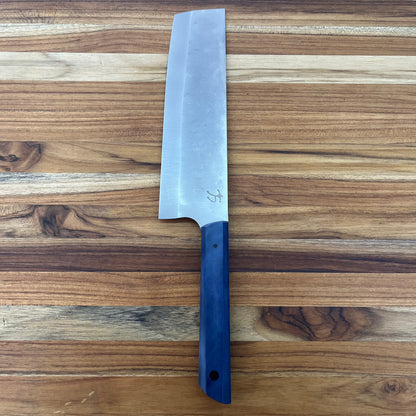 Running Man Forge Ready Series 160mm (6.5") Nakiri w/ Blue Micarta Handle