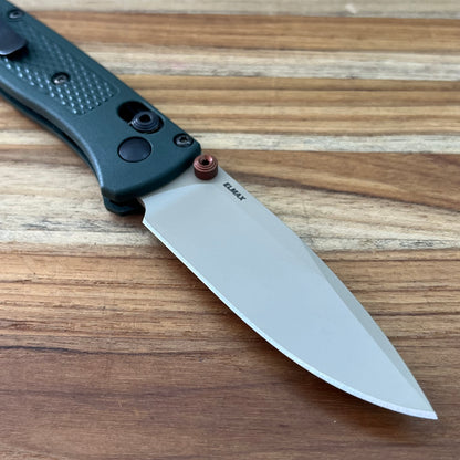 Benchmade Mini Bugout 2.85" Folding Knife w/ Taiga Green Grivory Handle