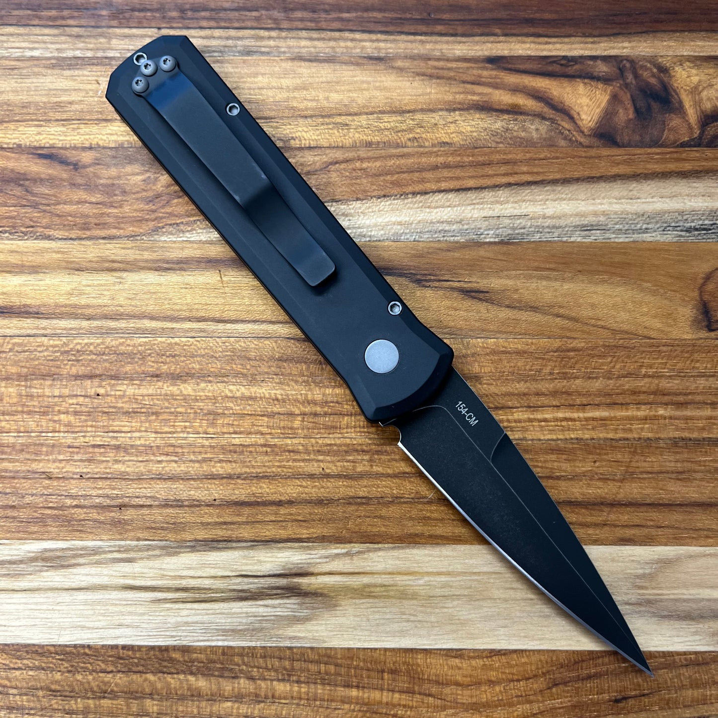 Pro-Tech Godson 3.15" Auto w/ DLC Washed Blade & Black Aluminum Handle