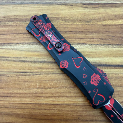 Microtech Hera II Mini D/E 3" OTF w/ Valentine's Day Aluminum Handle