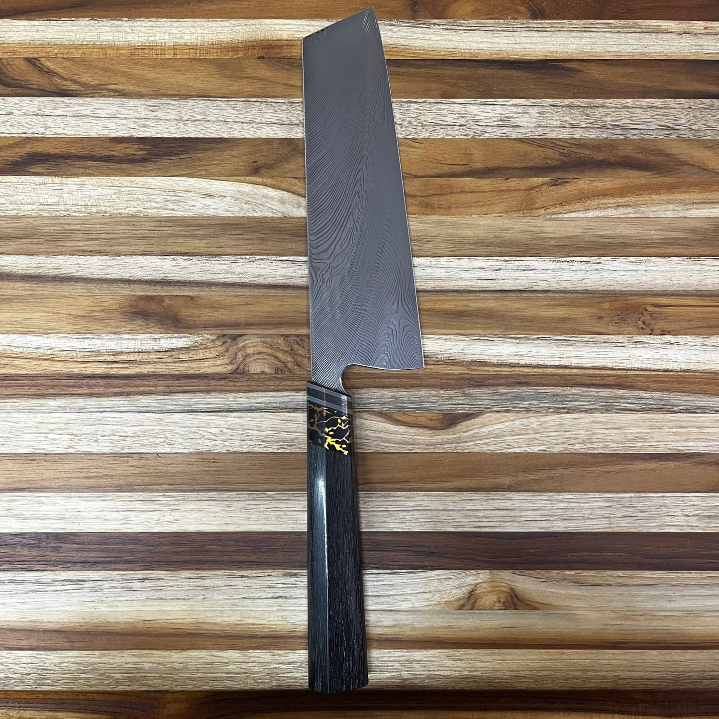 3rd Hill Customs Damasteel 190mm (7.5") Bunka w/ Bog Oak Handle