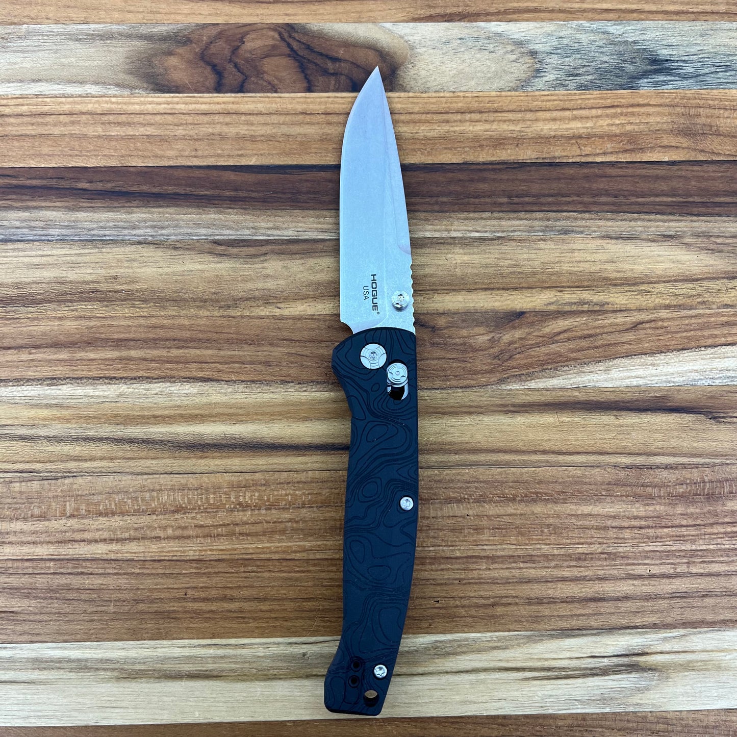 Hogue Mysto 3.4" Folding Knife w/ Black Diamond Richlite Handle