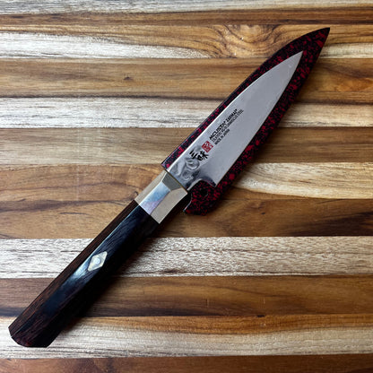 Mcusta Zanmai Red Lacquer 90mm (3.5") Petty Saya w/ Pin