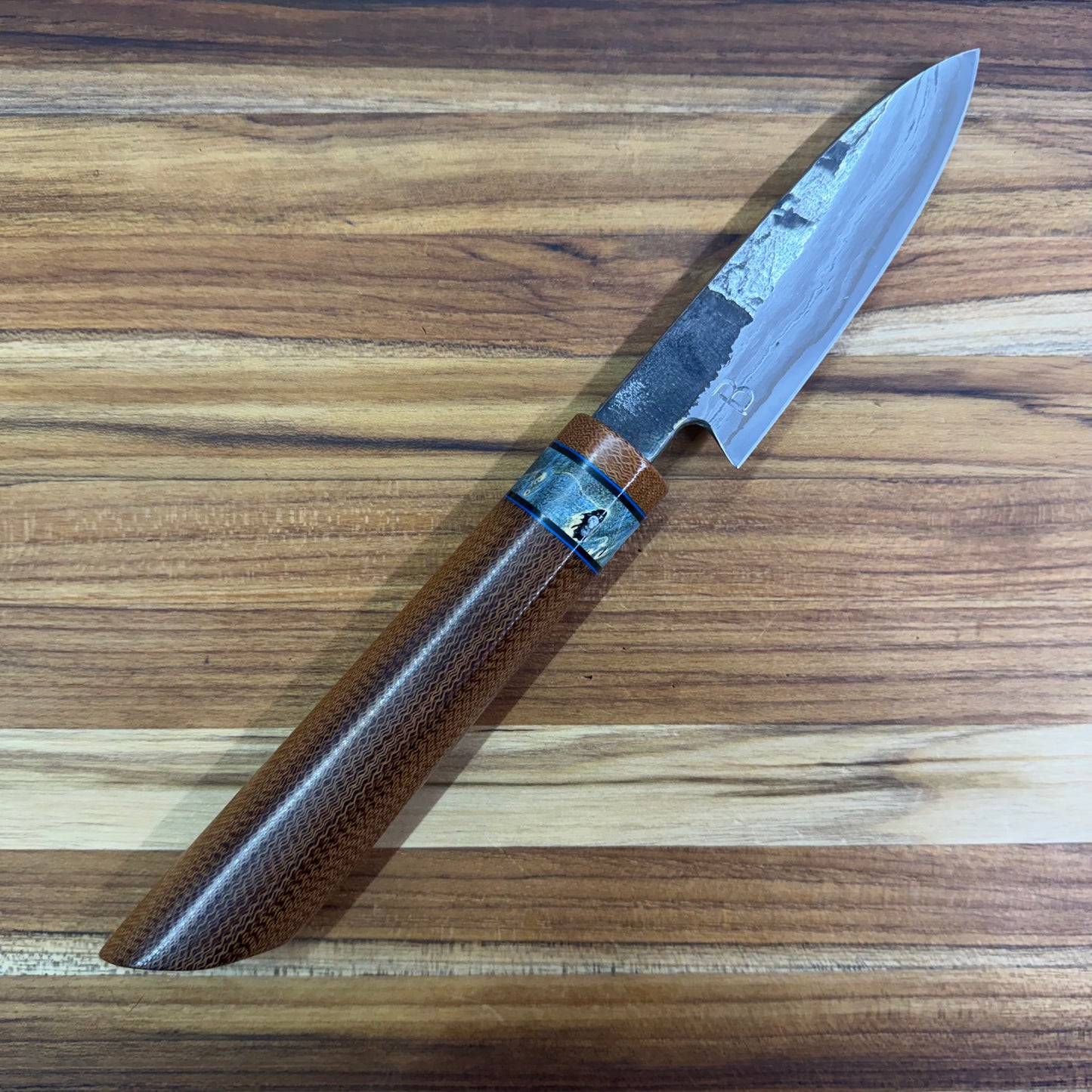 Baldwin Blades Blade Show (95mm) 3.75" Damascus Paring w/ Micarta Handle