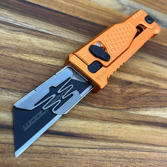 Reate Exo-U Gravity 2.5" Utility Knife w/ Orange Diamond Handle