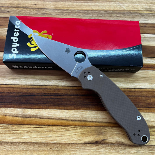 Spyderco Para 3 Sprint Run 3" Folding Knife w/ Brown G10 Handle