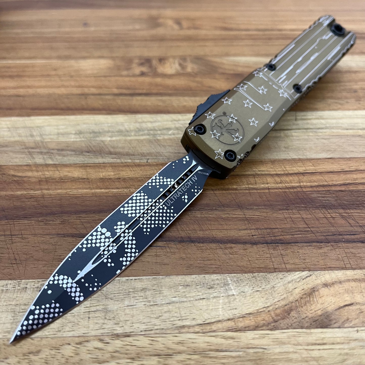 Microtech Ultratech Gen IV D/E 3.5" OTF w/ Tan Hero Aluminum Handle