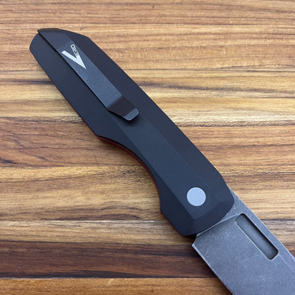 Pro-Tech Vero Synapse 3.5" Auto w/ Red Linen Micarta & Black Aluminum Handle