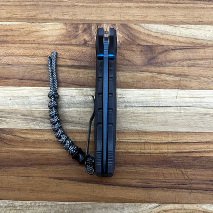 Benchmade Mini Adira 3.25” Serrated Folding Knife w/ Tempest Gray Grivory Handle