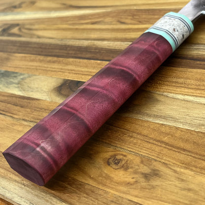 3rd Hill Customs Damasteel 215mm (8.5") Gyuto w/ Red Curly Maple Handle