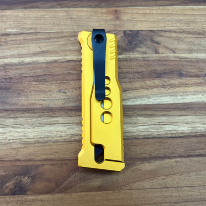 Reate Exo-U Gravity 2.5" Utility Knife w/ Yellow Speedhole Handle