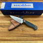 Benchmade Dacian 3.25" Fixed Blade w/ Blue Denim Micarta Handle & Brown Leather/Black Boltaron Sheath