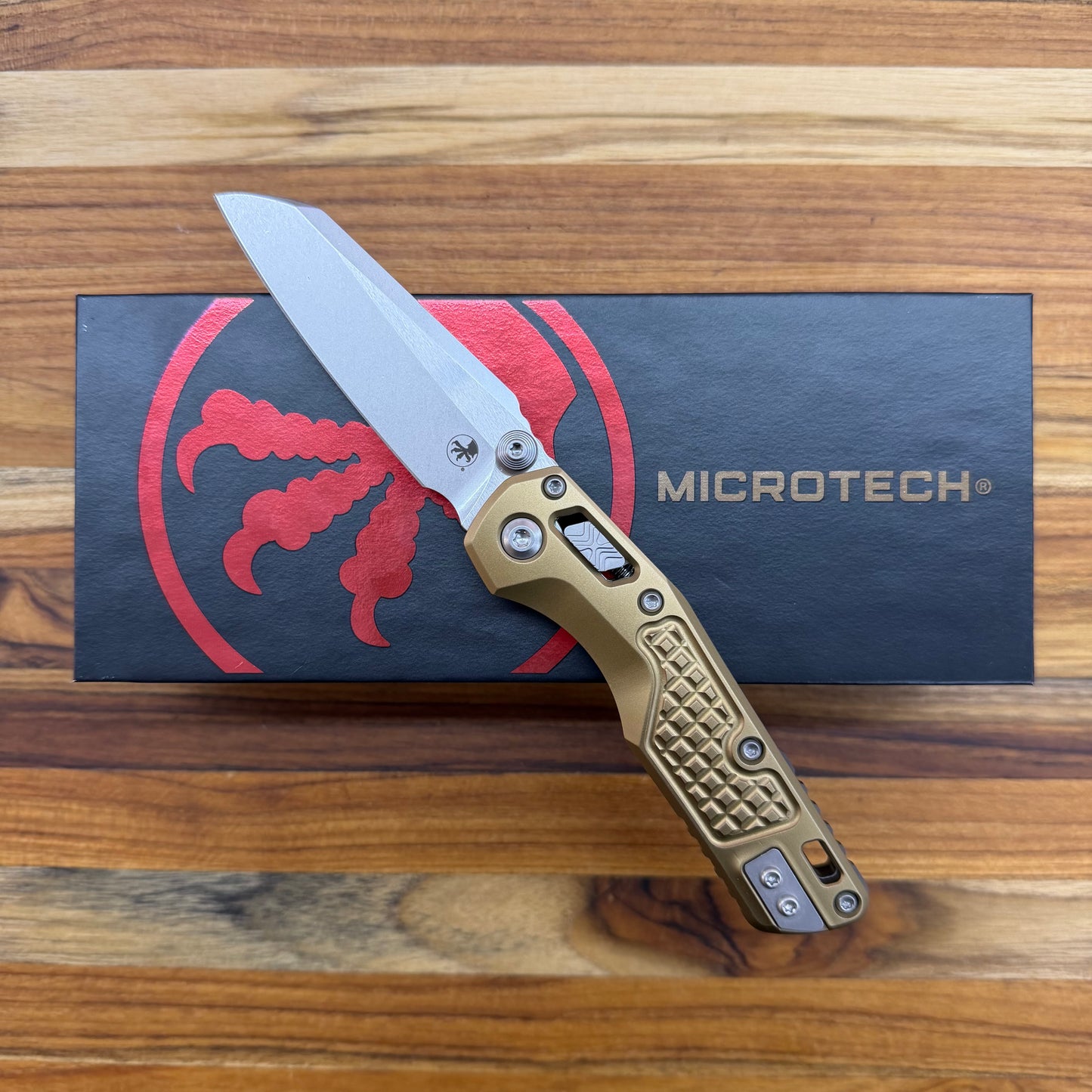 Microtech MSI Mini 3" Folding Knife w/ Tan Frag Aluminum Handle